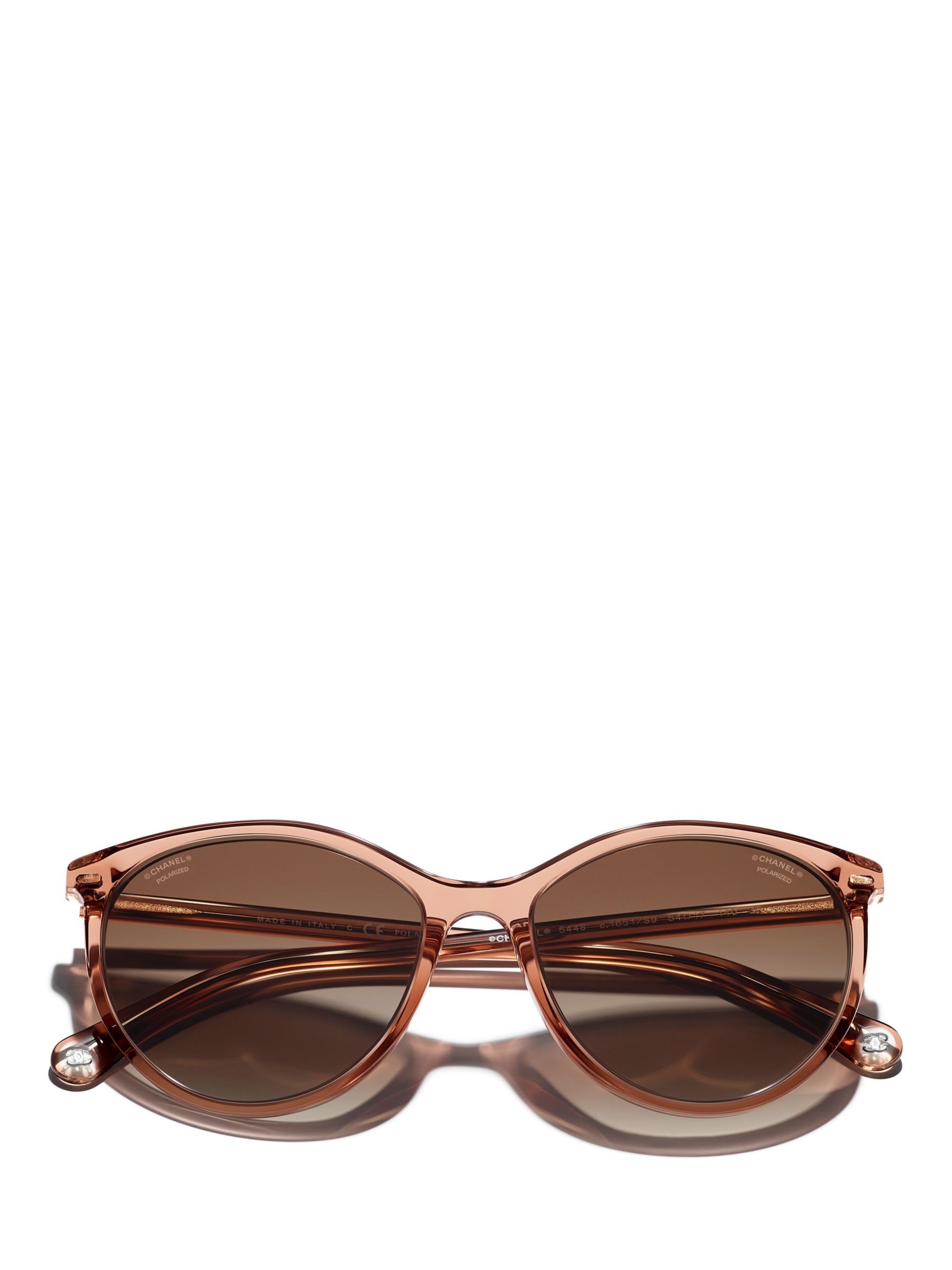CHANEL Oval Sunglasses CH5448 Pink/Brown Gradient at John Lewis & Partners