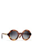 CHANEL Round Sunglasses CH5441 Striped Brown/Grey Gradient