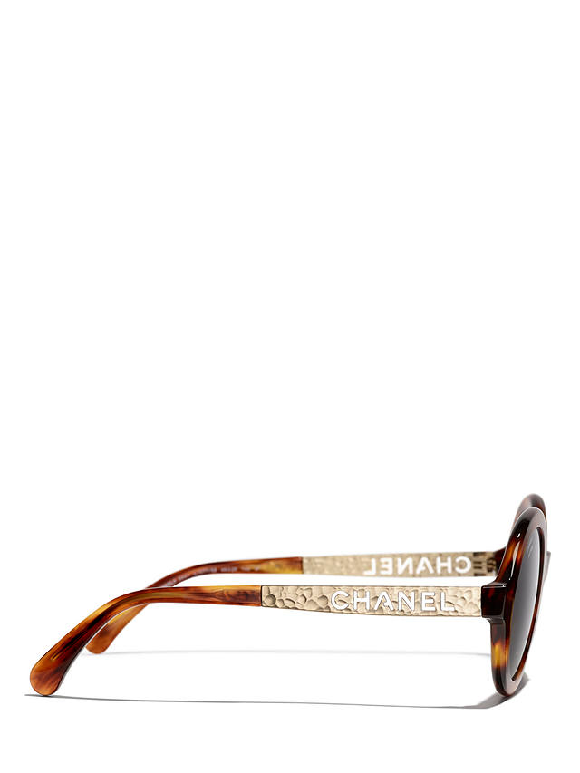 CHANEL Round Sunglasses CH5441 Striped Brown/Grey Gradient