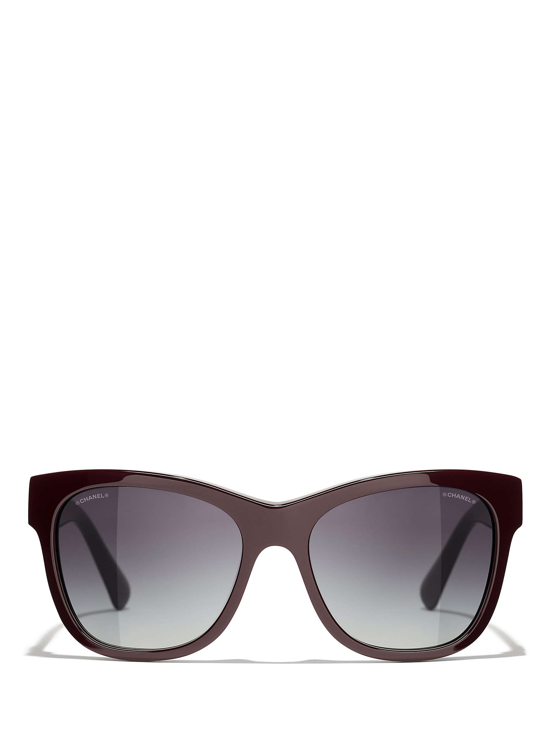 Buy CHANEL Square Sunglasses CH5380 Dark Red/Grey Gradient Online at johnlewis.com