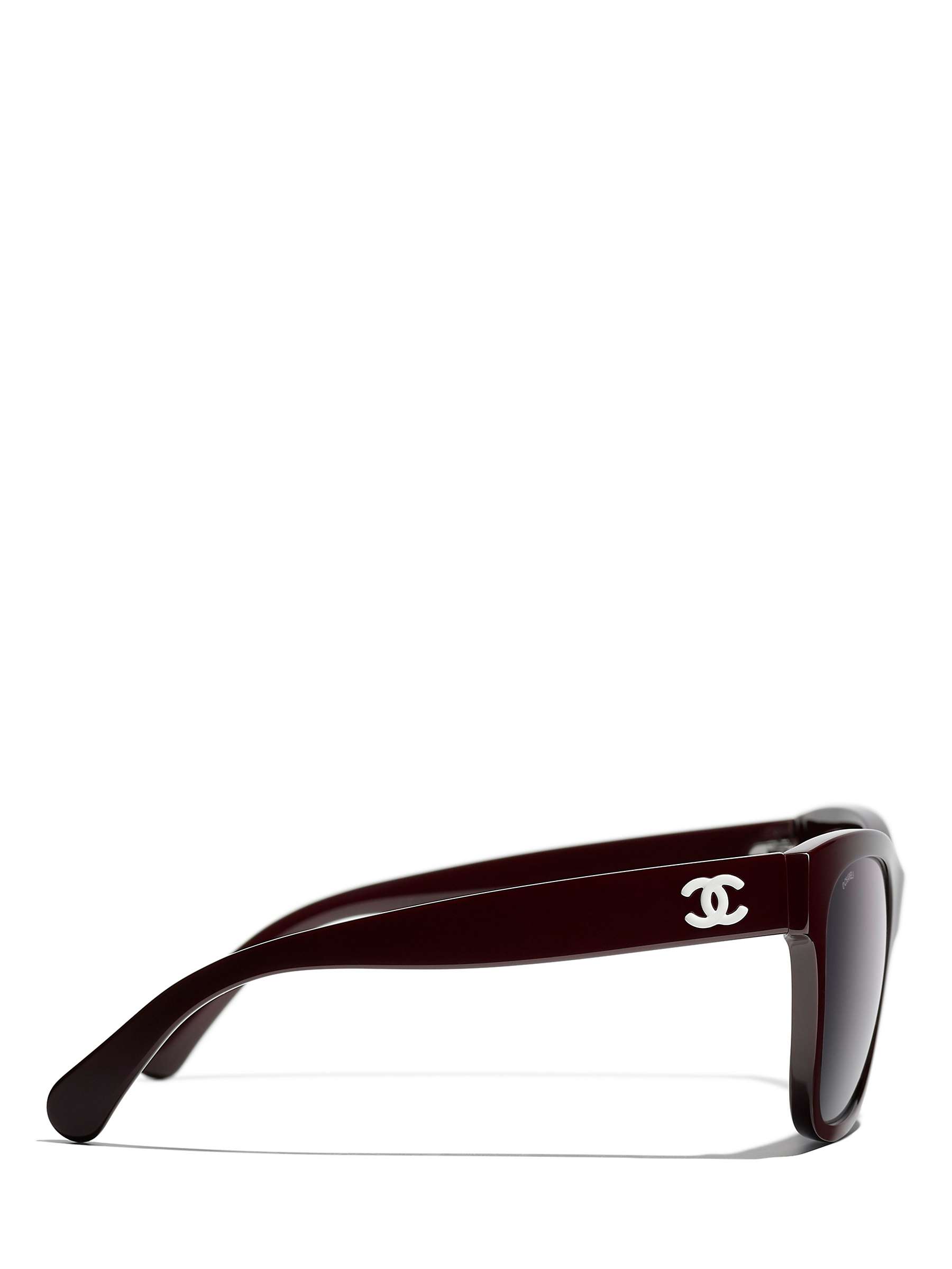 CHANEL Square Sunglasses CH5380 Dark Red/Grey Gradient at John Lewis ...