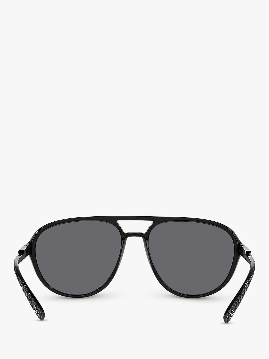 Buy Dolce & Gabbana DG6150 Men's Polarised Aviator Sunglasses, Black/Grey Online at johnlewis.com
