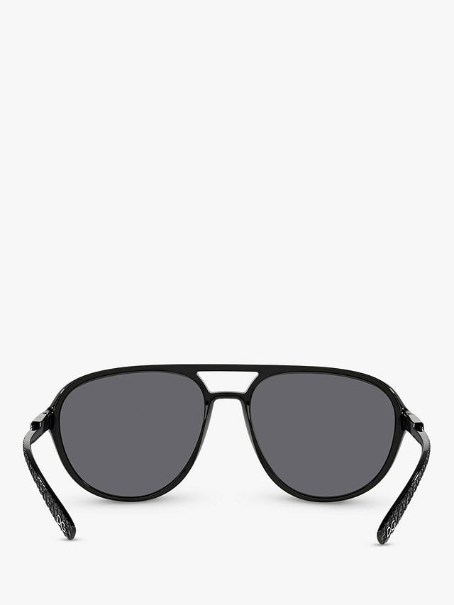 Dolce & Gabbana DG6150 Men's Polarised Aviator Sunglasses, Black/Grey