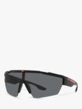 Prada Linea Rossa PS 03XS Men's Polarised Sunglasses, Rubber Black