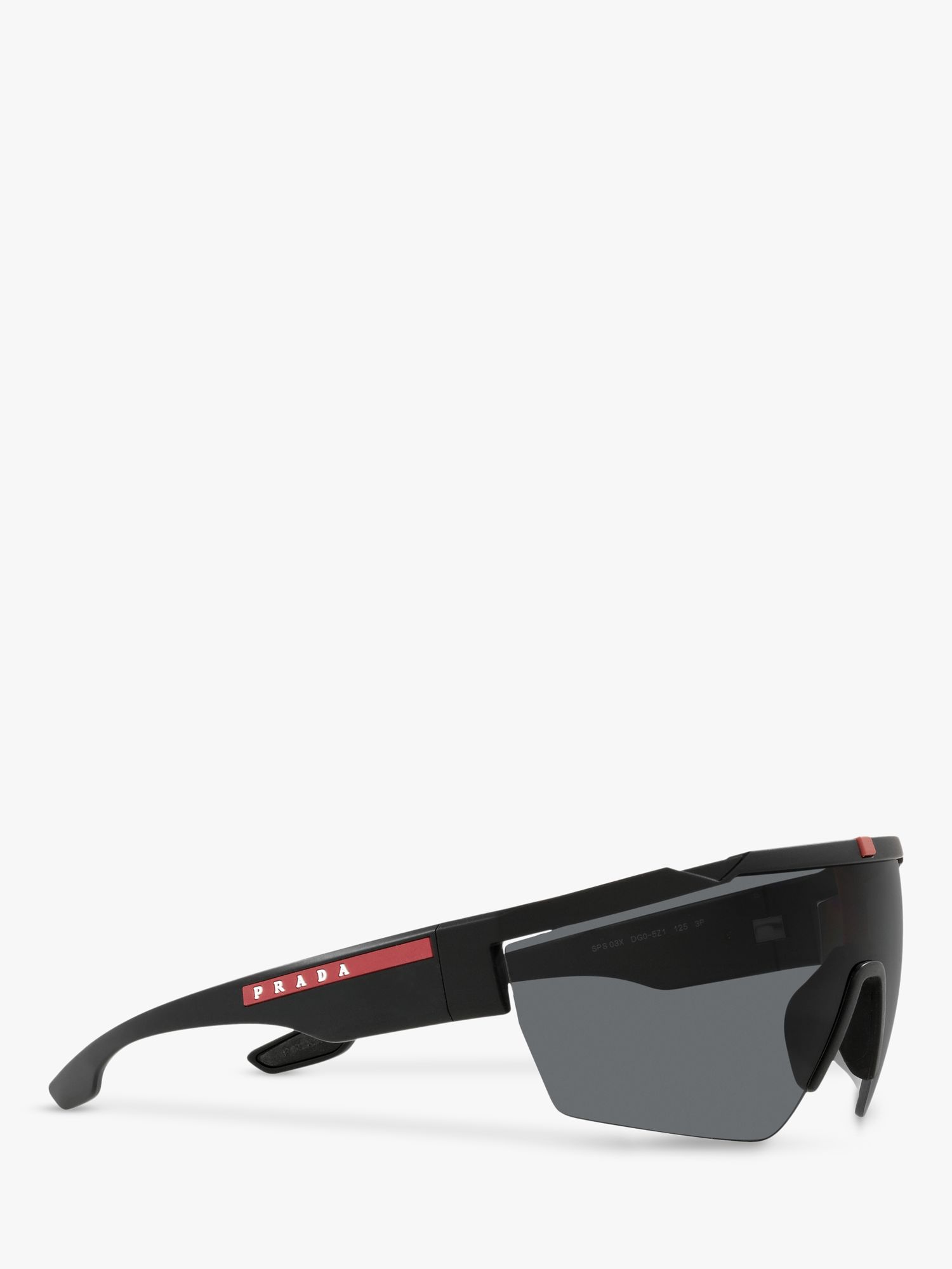 Prada Linea Rossa PS 03XS Men's Polarised Sunglasses, Rubber Black at John  Lewis & Partners