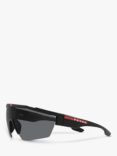 Prada Linea Rossa PS 03XS Men's Polarised Sunglasses, Rubber Black