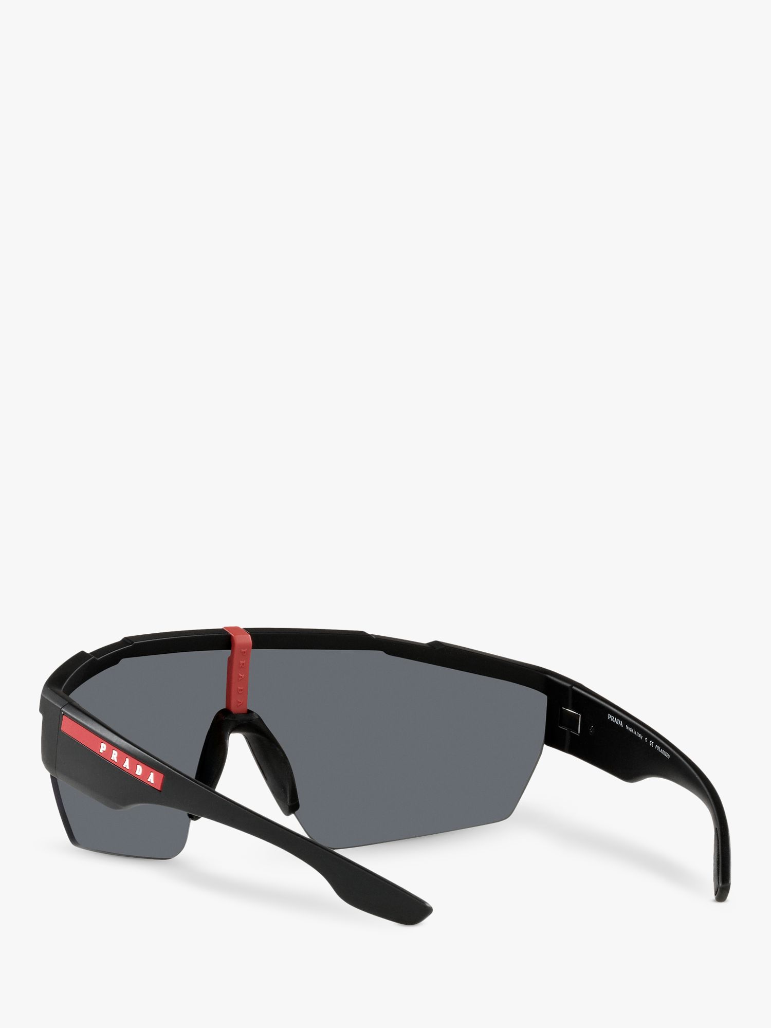 Buy Prada Linea Rossa PS 03XS Men's Polarised Sunglasses, Rubber Black Online at johnlewis.com
