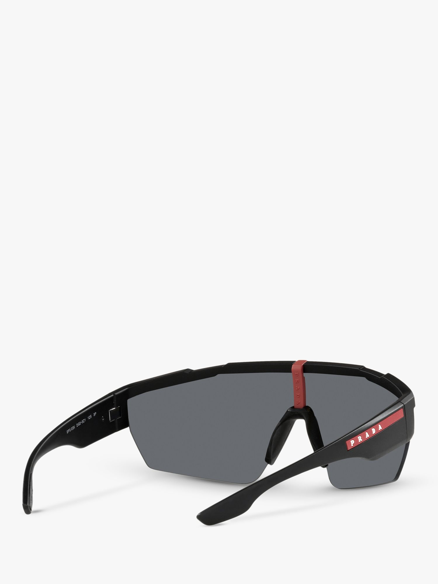 Buy Prada Linea Rossa PS 03XS Men's Polarised Sunglasses, Rubber Black Online at johnlewis.com