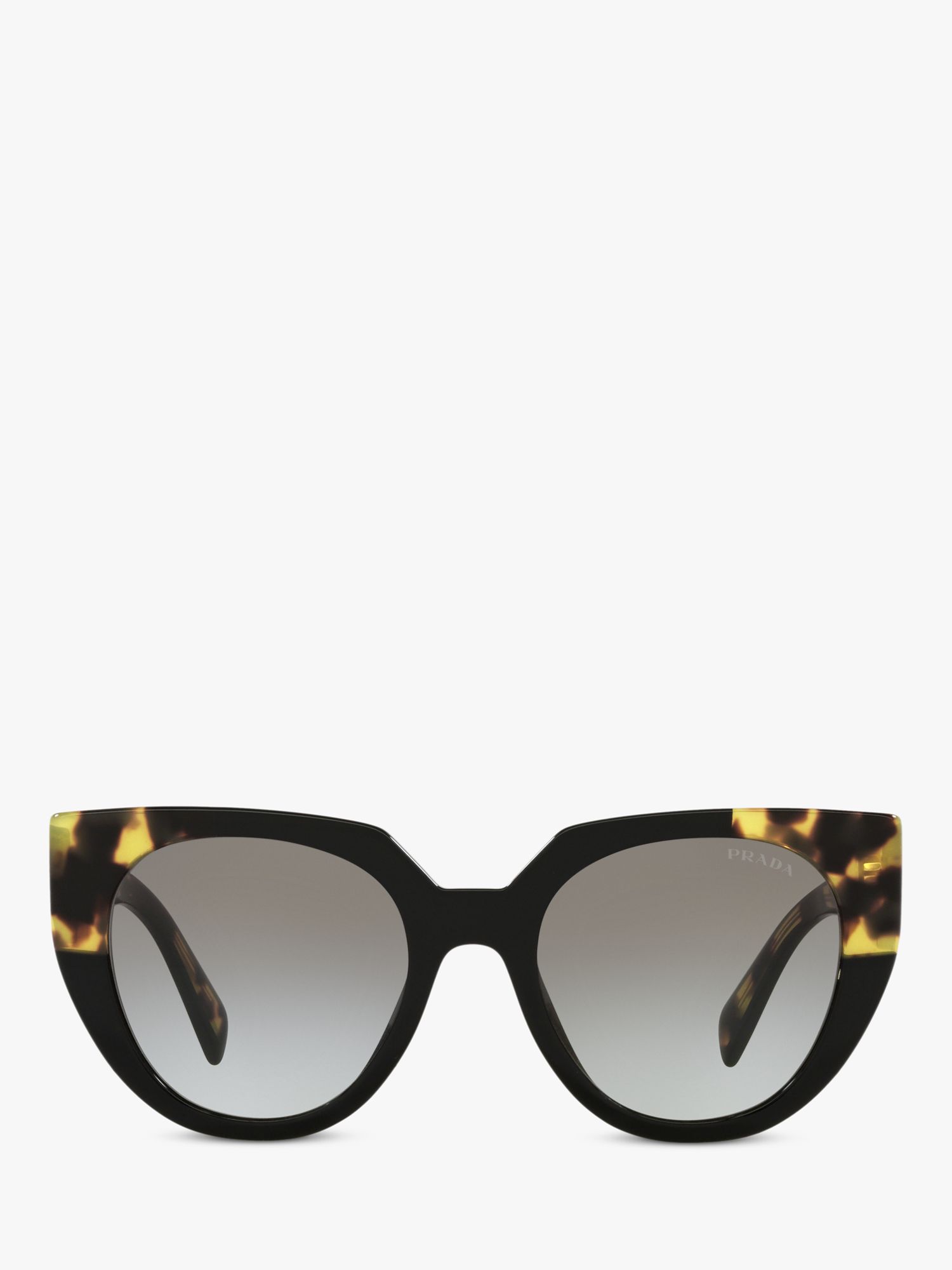 Prada PR 14WS Women's Cat's Eye Sunglasses, Black Medium Tortoise/Grey Gradient
