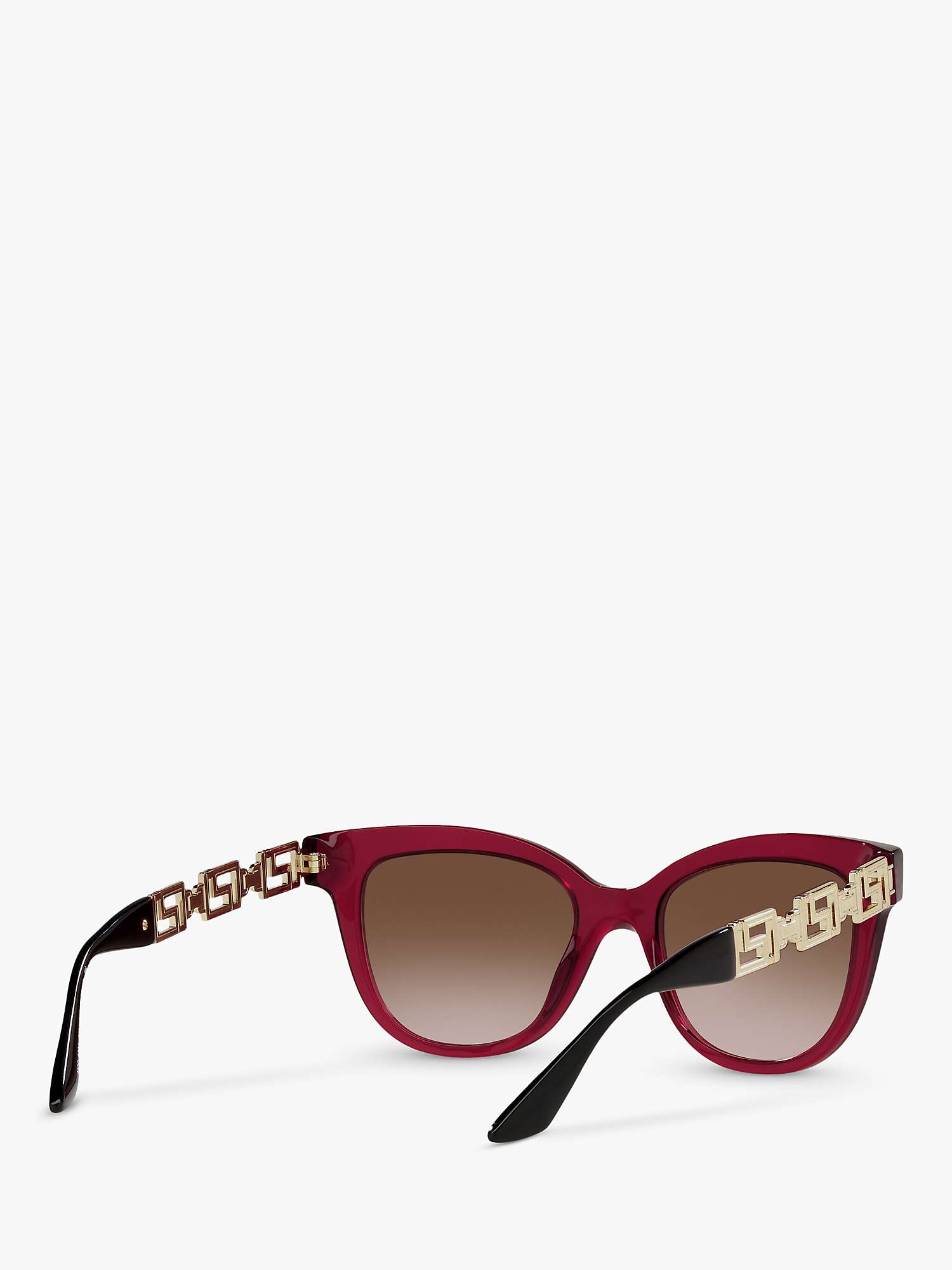 Buy Versace VE4394 Women's Cat's Eye Sunglasses, Transparent Bordeaux/Brown Gradient Online at johnlewis.com