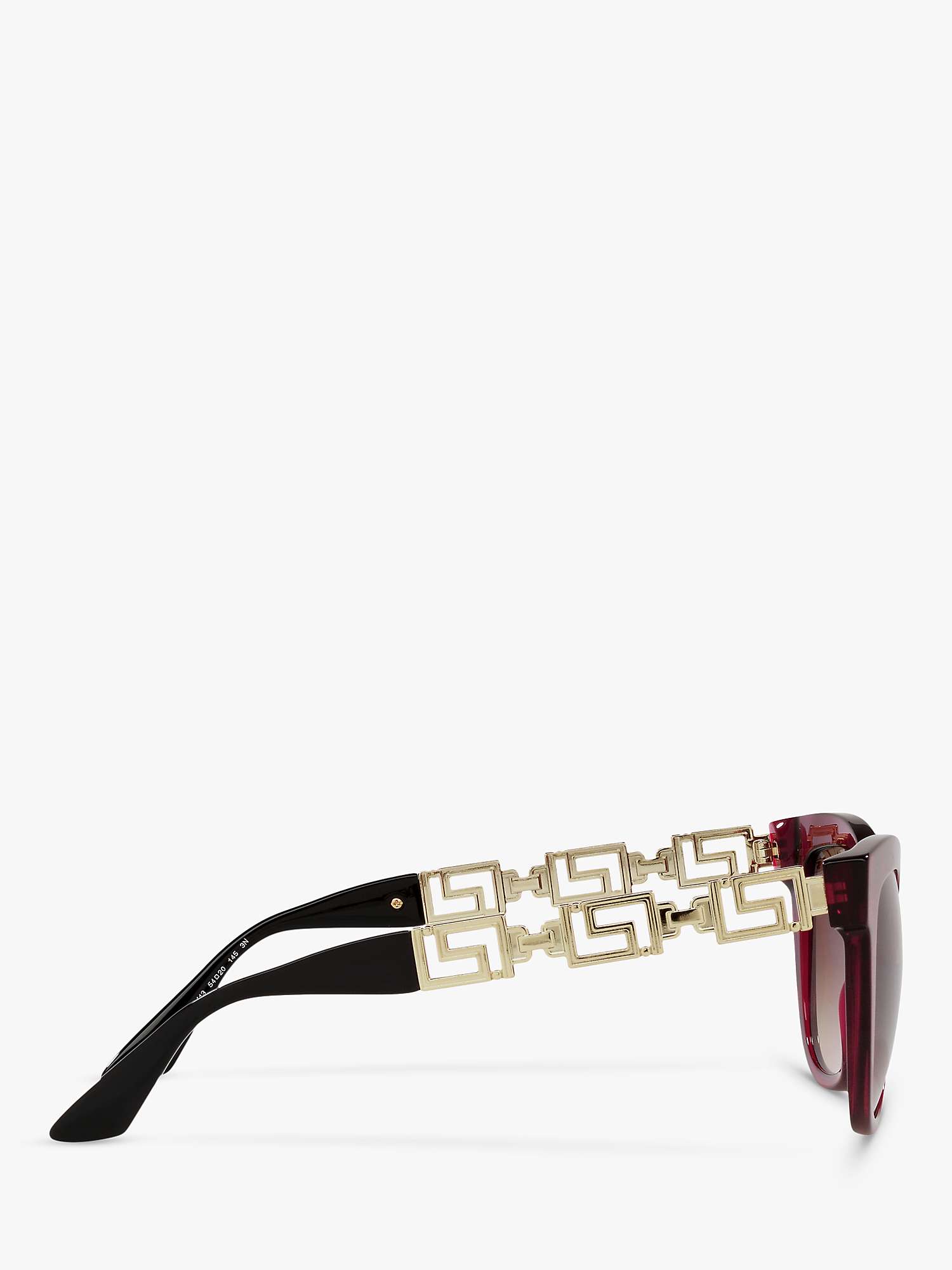 Buy Versace VE4394 Women's Cat's Eye Sunglasses, Transparent Bordeaux/Brown Gradient Online at johnlewis.com