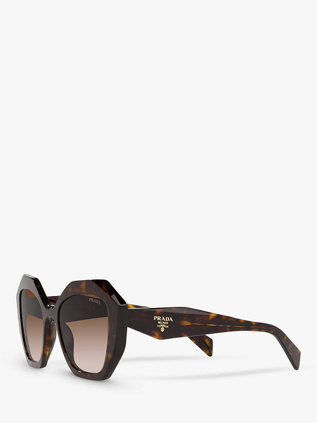 Prada PR 16WS Women's Irregular Shaped Sunglasses, Tortoise/Brown Gradient