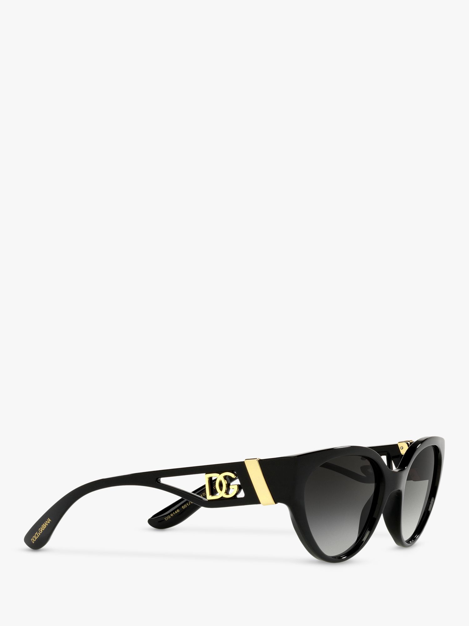 Dolce & Gabbana DG6146 Women's Cat's Eye Sunglasses, Black/Grey Gradient