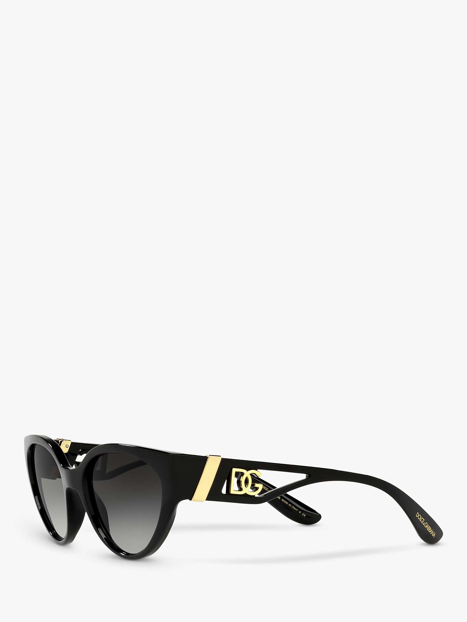 Dolce & Gabbana DG6146 Women's Cat's Eye Sunglasses, Black/Grey