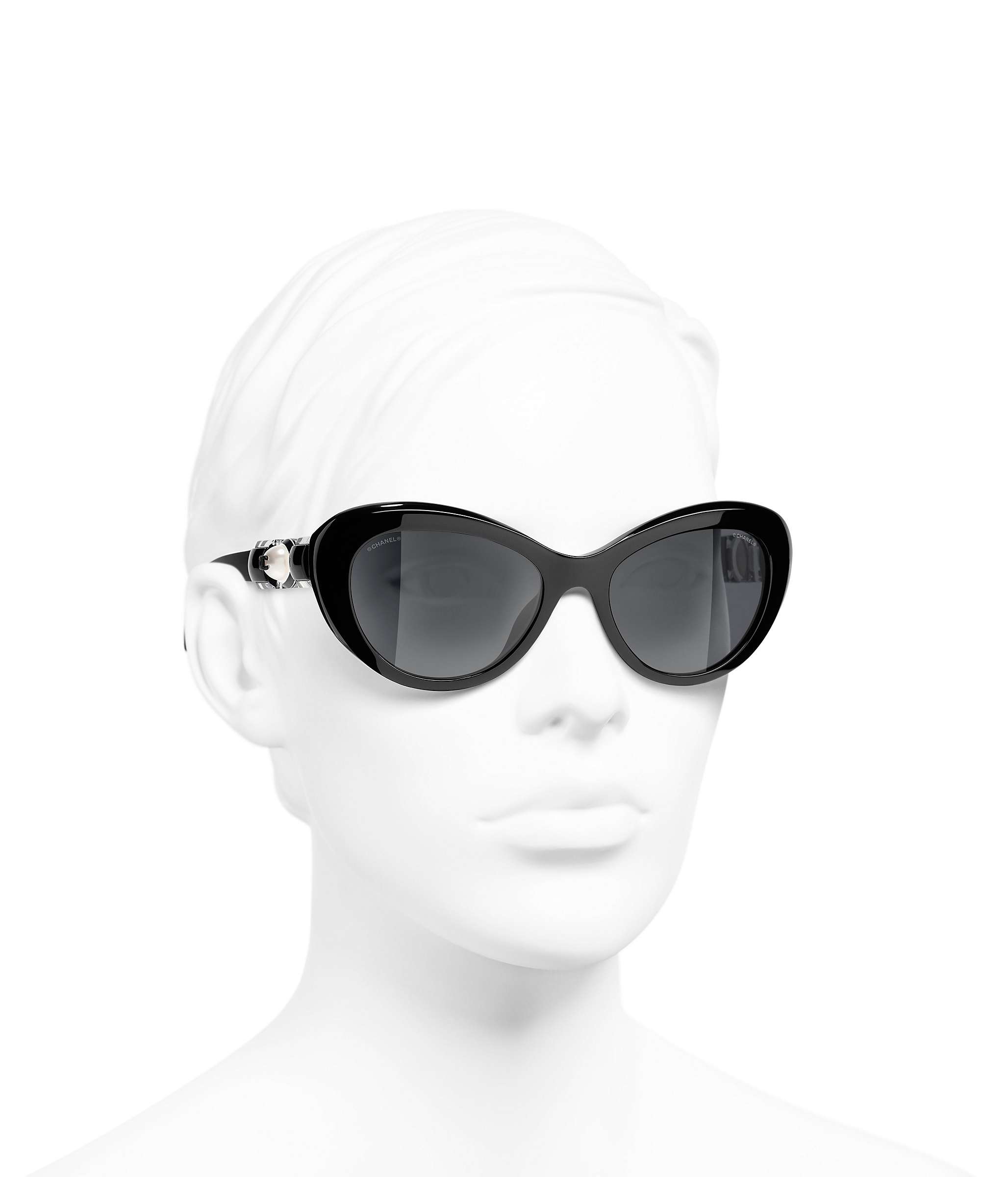 Buy CHANEL Cat Eye Sunglasses CH5443H Black Online at johnlewis.com