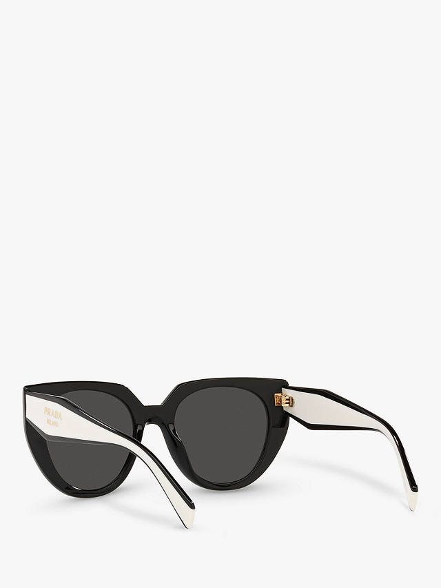 Prada PR 14WS Women's Cat's Eye Sunglasses, Black Chalk/Black