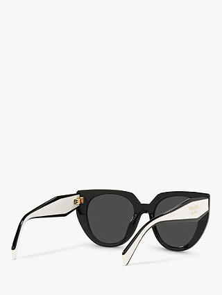 Prada PR 14WS Women's Cat's Eye Sunglasses, Black Chalk/Black