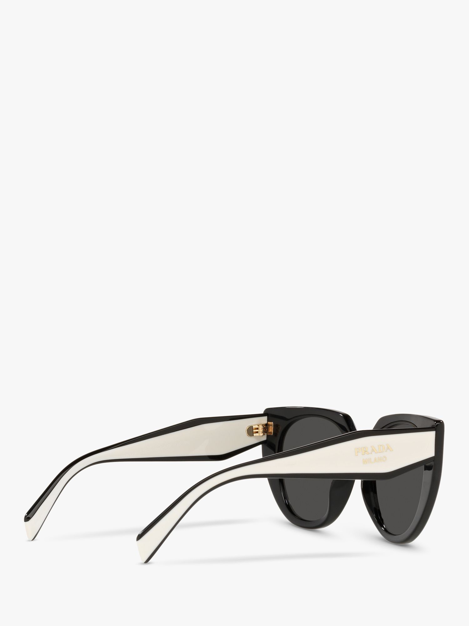 Prada PR 14WS Women's Cat's Eye Sunglasses, Black Chalk/Black at John Lewis  & Partners