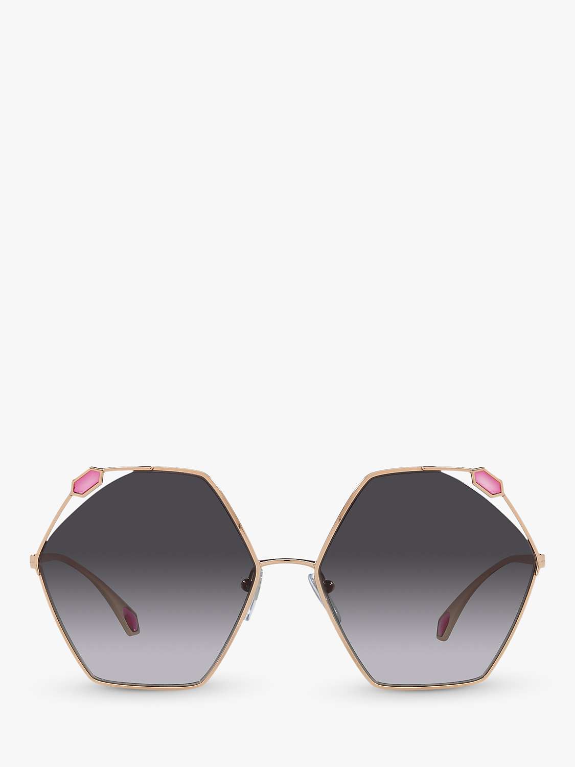 Buy BVLGARI BV6160 Women's Irregular Sunglasses, Gold/Grey Gradient Online at johnlewis.com