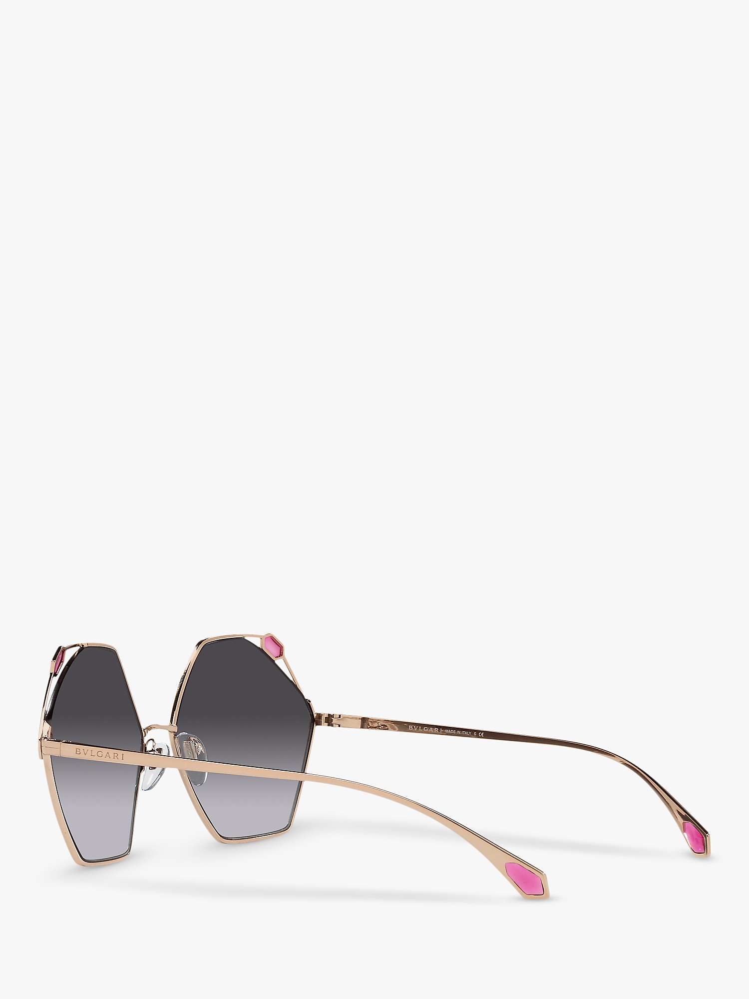 Buy BVLGARI BV6160 Women's Irregular Sunglasses, Gold/Grey Gradient Online at johnlewis.com