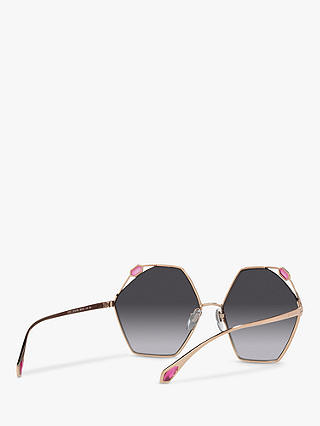 BVLGARI BV6160 Women's Irregular Sunglasses, Gold/Grey Gradient