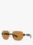 Ray-Ban RB3672 Unisex Polarised Tortoiseshell Irregular Steel Frame Sunglasses, Arista Gold/Brown