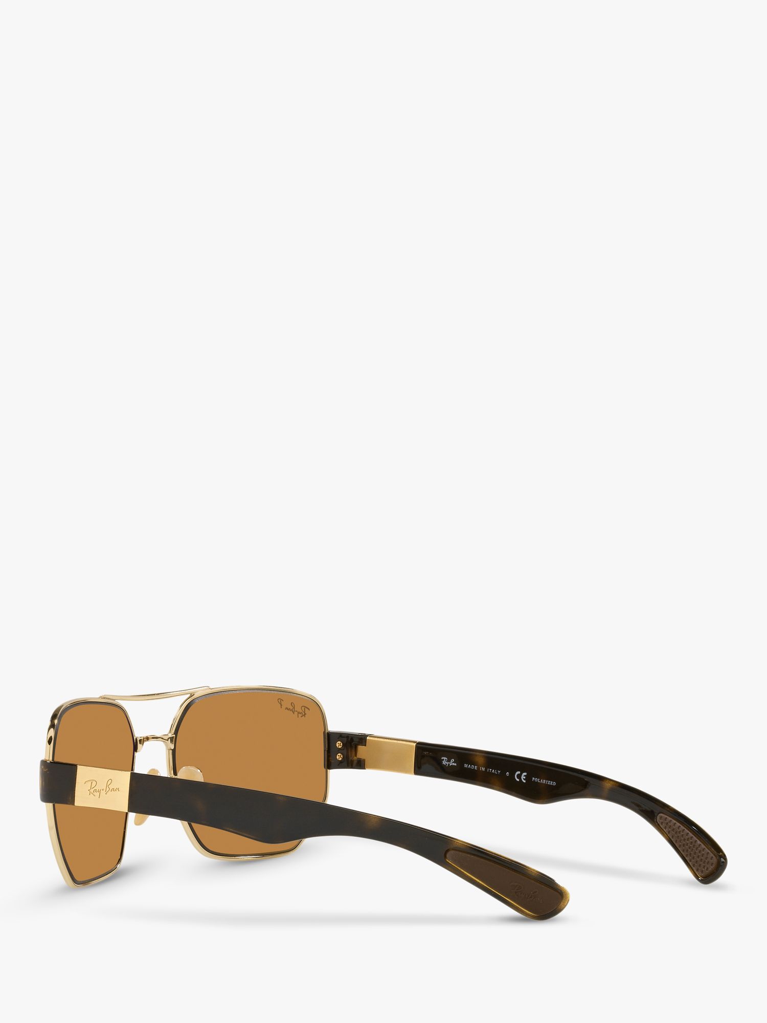 Buy Ray-Ban RB3672 Unisex Polarised Tortoiseshell Irregular Steel Frame Sunglasses, Arista Gold/Brown Online at johnlewis.com
