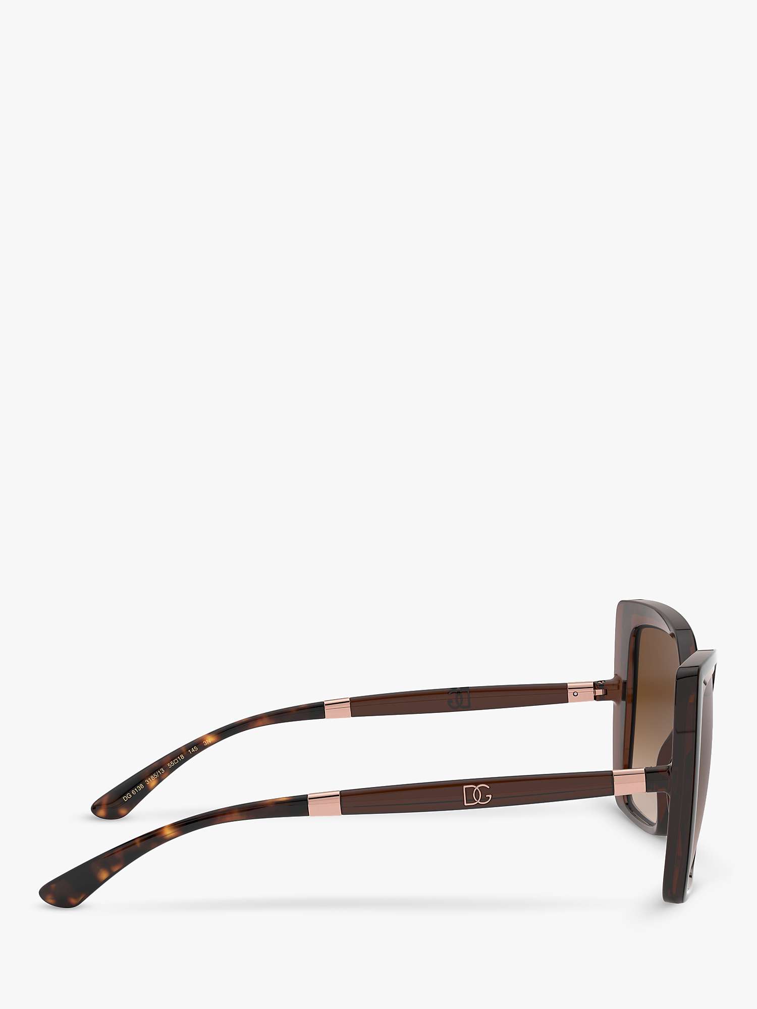 Buy Dolce & Gabbana DG6138 Women's Butterfly Sunglasses, Brown/Brown Gradient Online at johnlewis.com