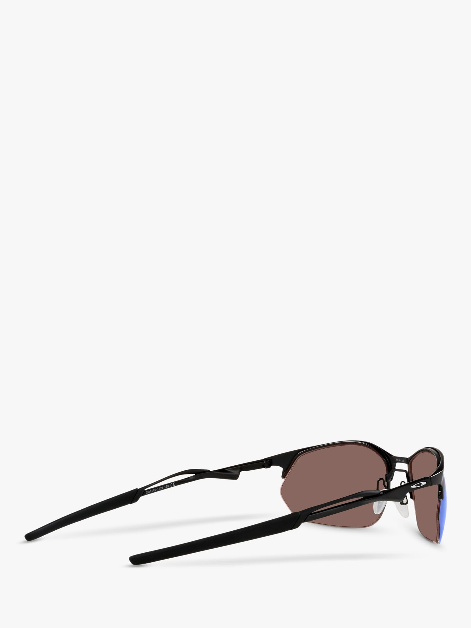 Oakley OO4145 Men's Wire Tap 2.0 Prizm Rectangular Sunglasses, Satin Black/Mirror Blue
