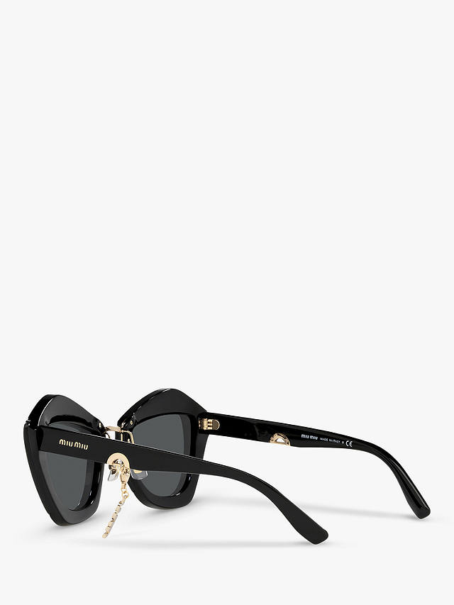 Miu Miu MU 01XS Women's Butterfly Sunglasses, Black/Grey