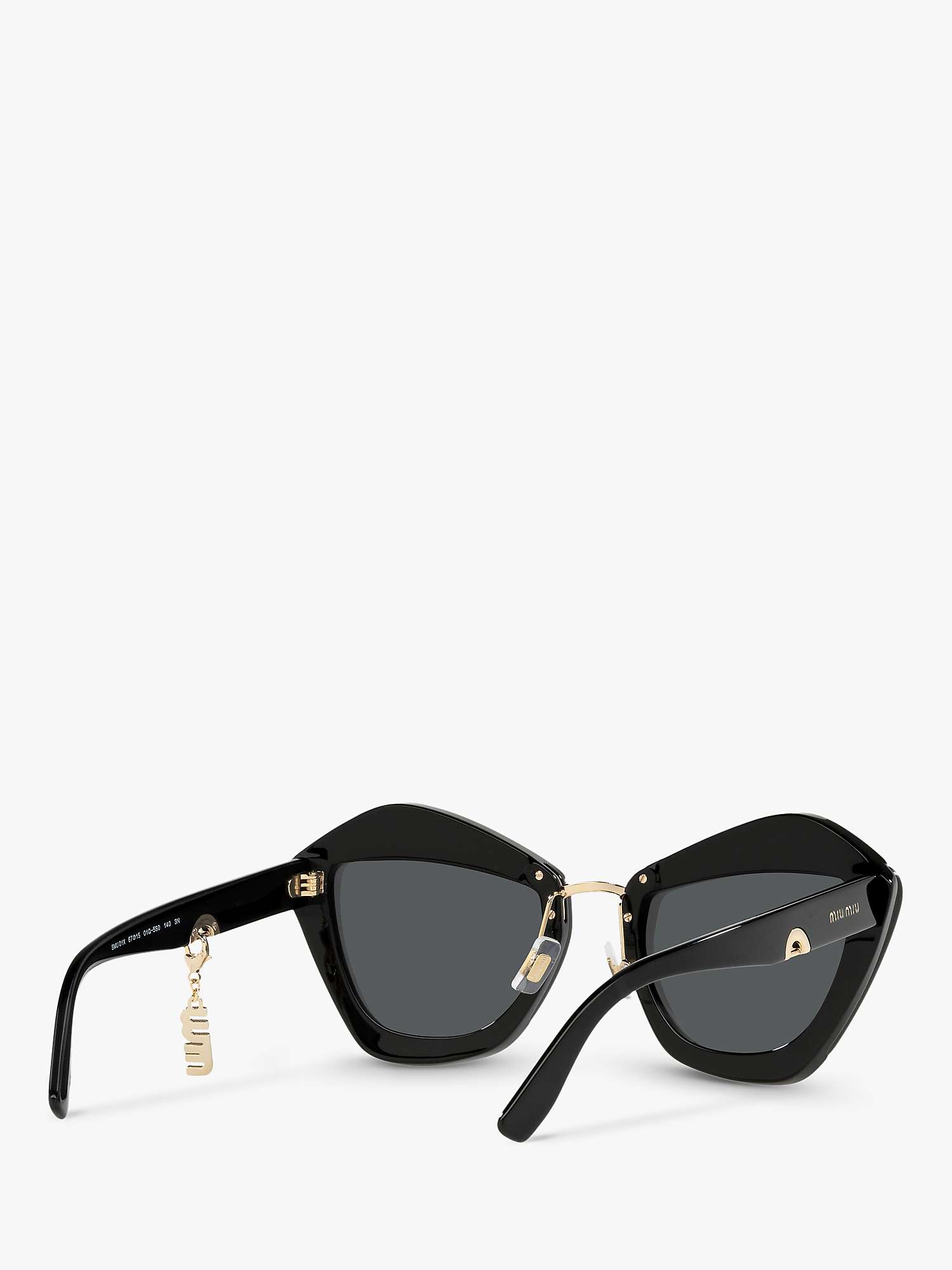 Buy Miu Miu MU 01XS Women's Butterfly Sunglasses, Black/Grey Online at johnlewis.com