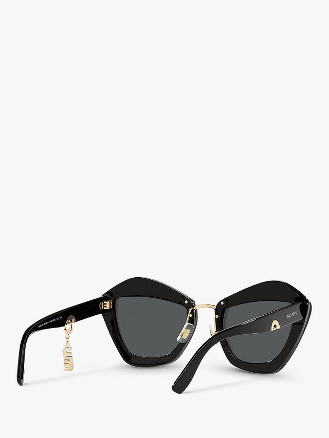Miu Miu MU 01XS Women's Butterfly Sunglasses, Black/Grey