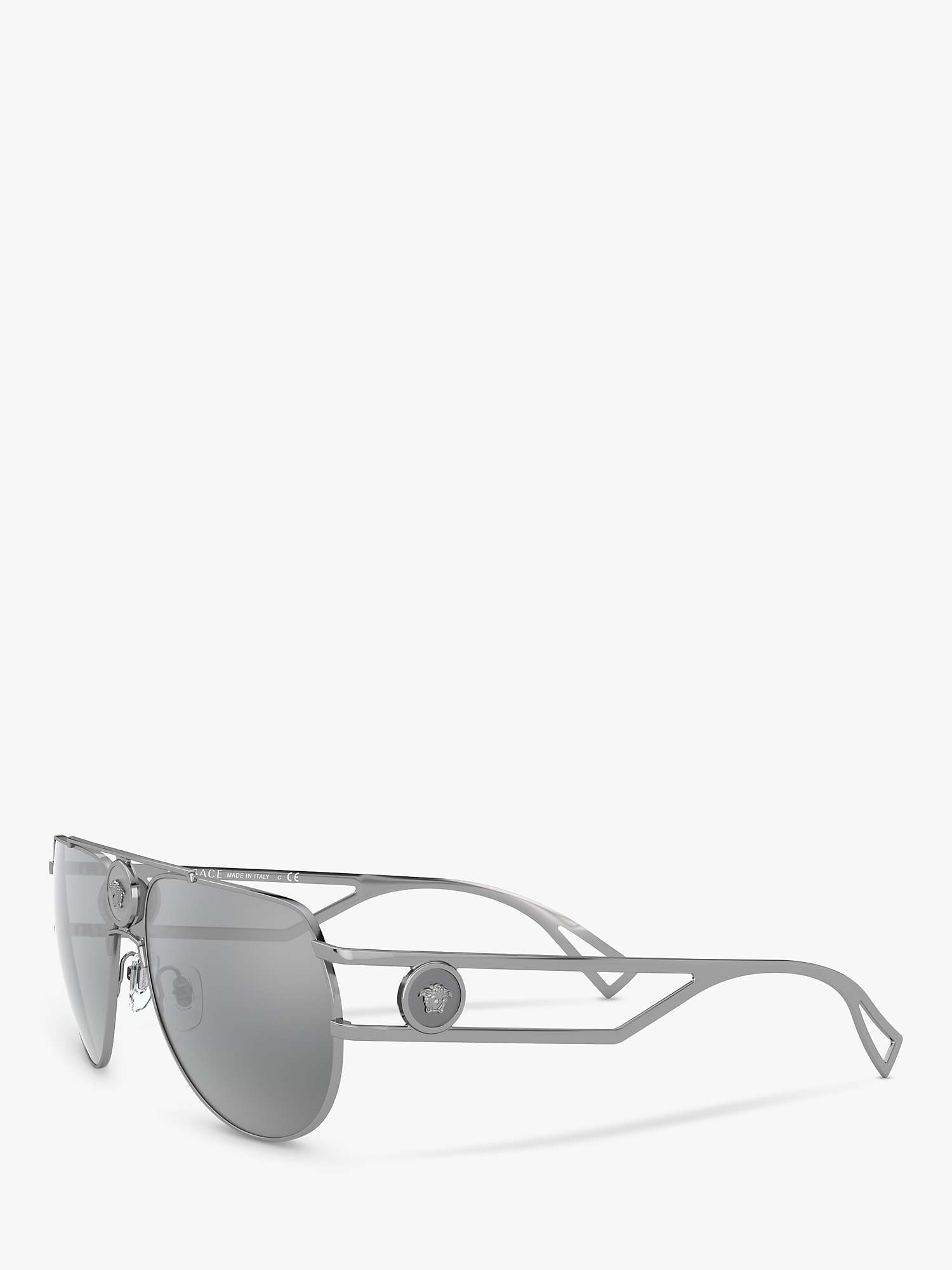 Buy Versace VE2225 Men's Aviator Sunglasses, Gunmetal/Grey Online at johnlewis.com