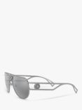 Versace VE2225 Men's Aviator Sunglasses, Gunmetal/Grey