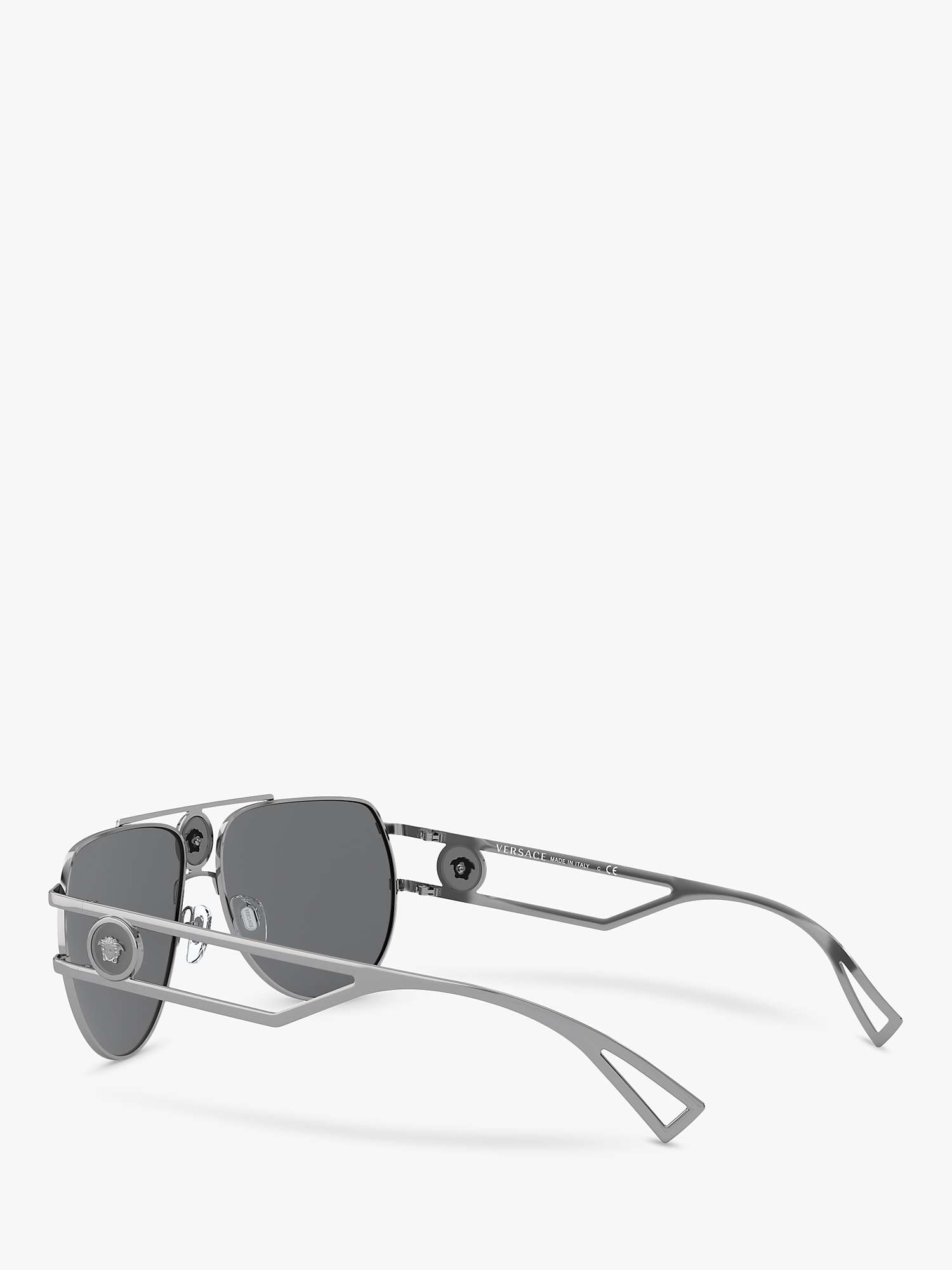 Buy Versace VE2225 Men's Aviator Sunglasses, Gunmetal/Grey Online at johnlewis.com