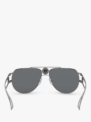 Versace VE2225 Men's Aviator Sunglasses, Gunmetal/Grey