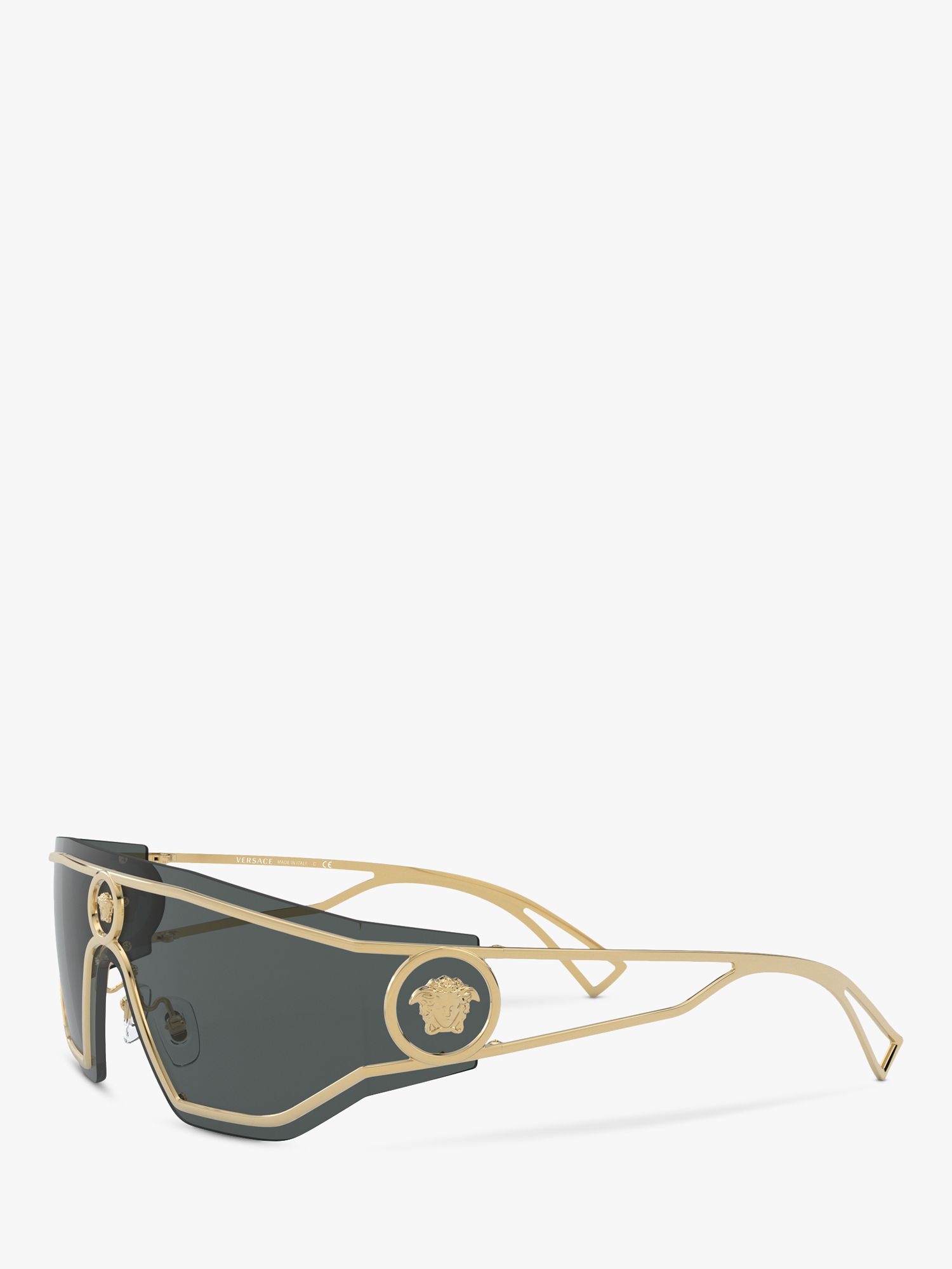 Versace VE2226 Men's Irregular Sunglasses, Gold/Black at John Lewis ...