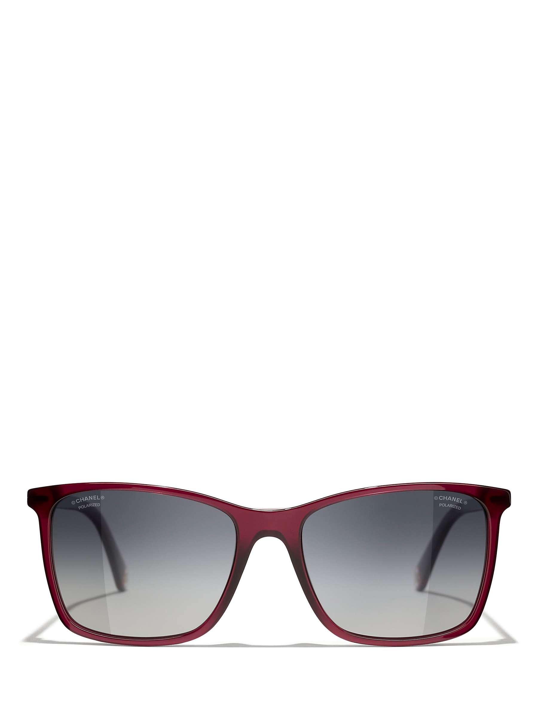 Buy CHANEL Rectangular Sunglasses CH5447 Dark Red/Grey Gradient Online at johnlewis.com