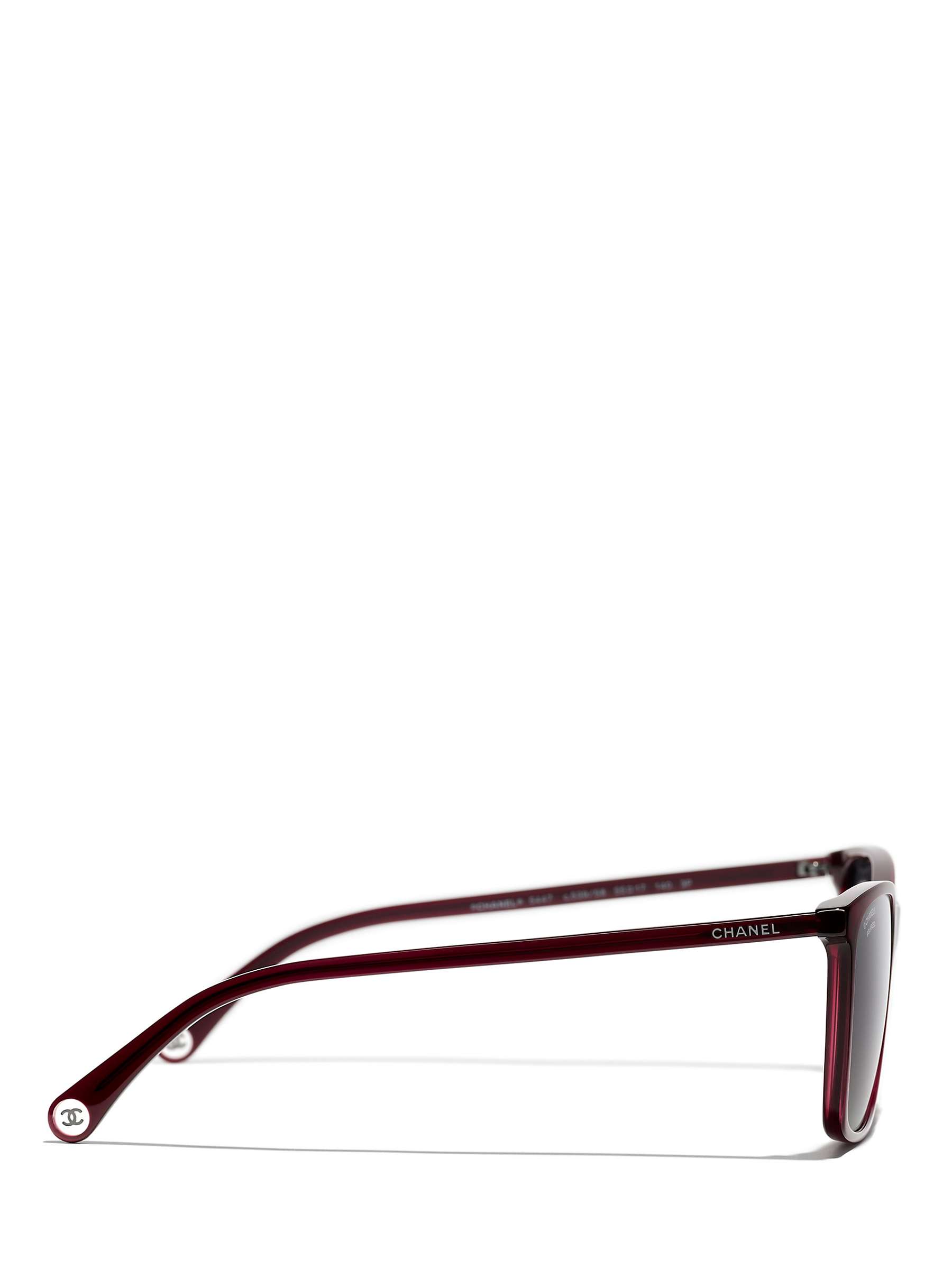 Buy CHANEL Rectangular Sunglasses CH5447 Dark Red/Grey Gradient Online at johnlewis.com