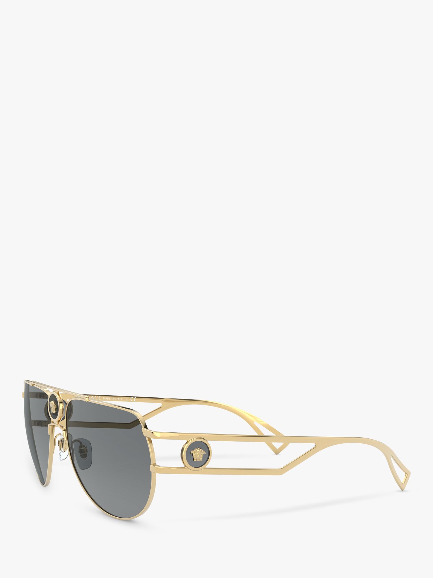 Buy Versace VE2225 Men's Aviator Sunglasses, Gold Online at johnlewis.com