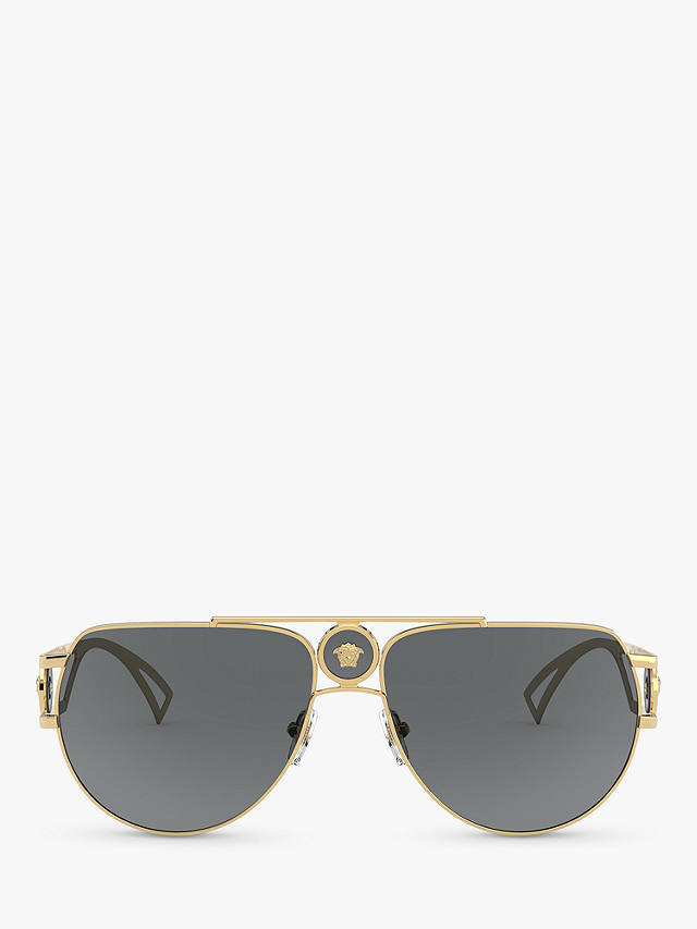 Versace VE2225 Men's Aviator Sunglasses, Gold