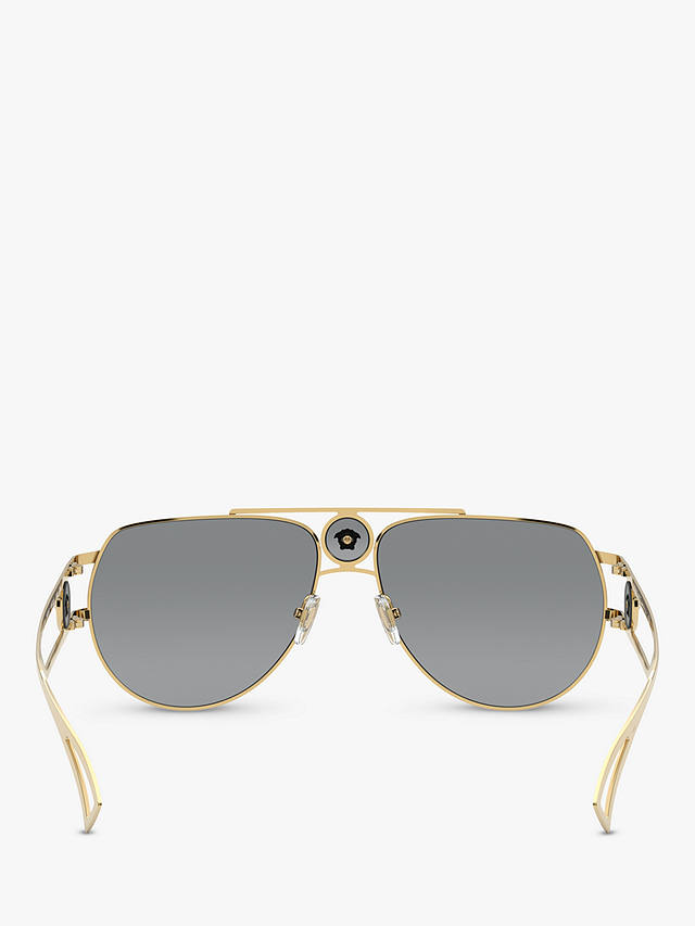 Versace VE2225 Men's Aviator Sunglasses, Gold at John Lewis & Partners