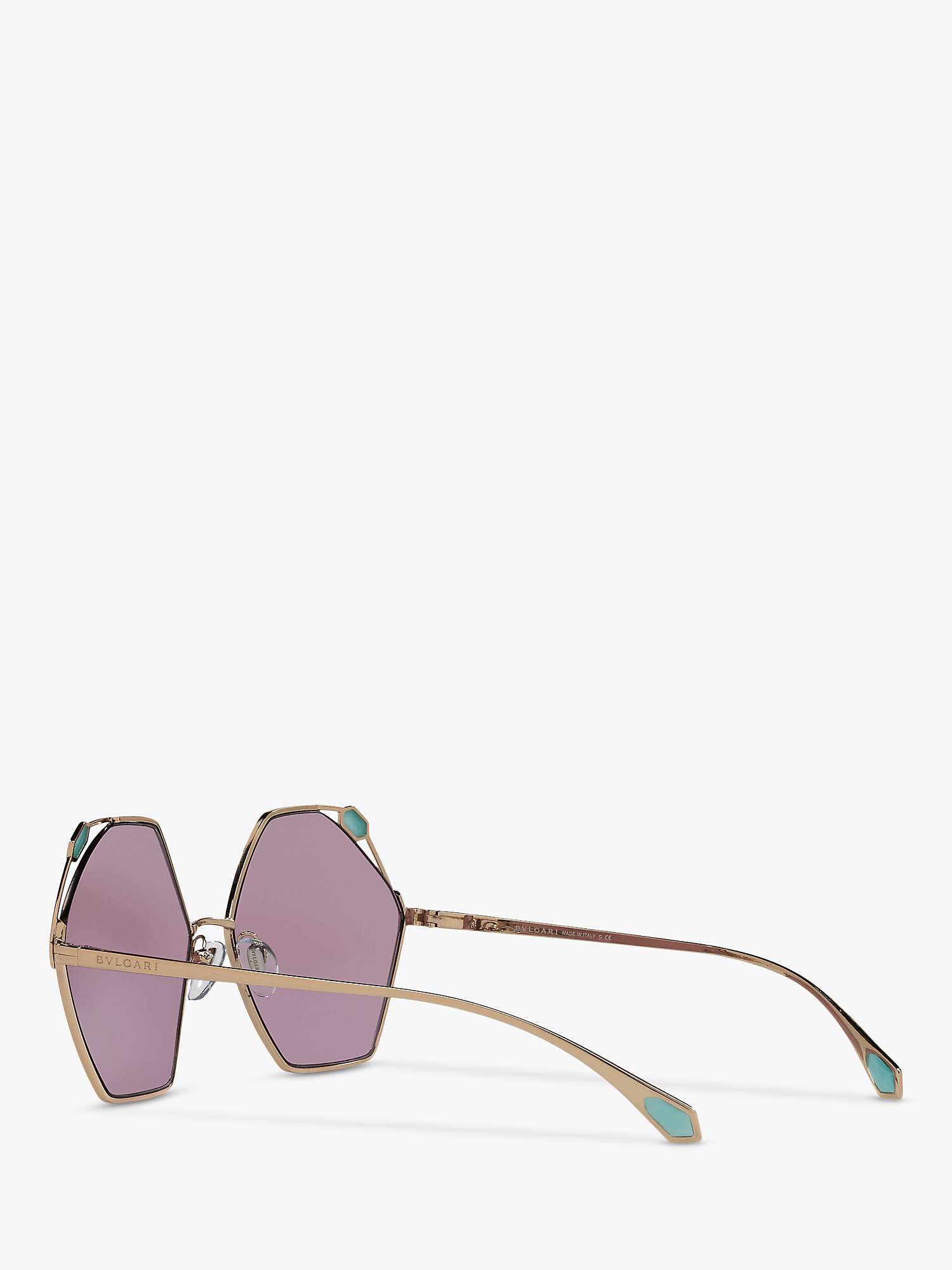 Buy BVLGARI BV6160 Women's Irregular Sunglasses, Gold/Pink Online at johnlewis.com
