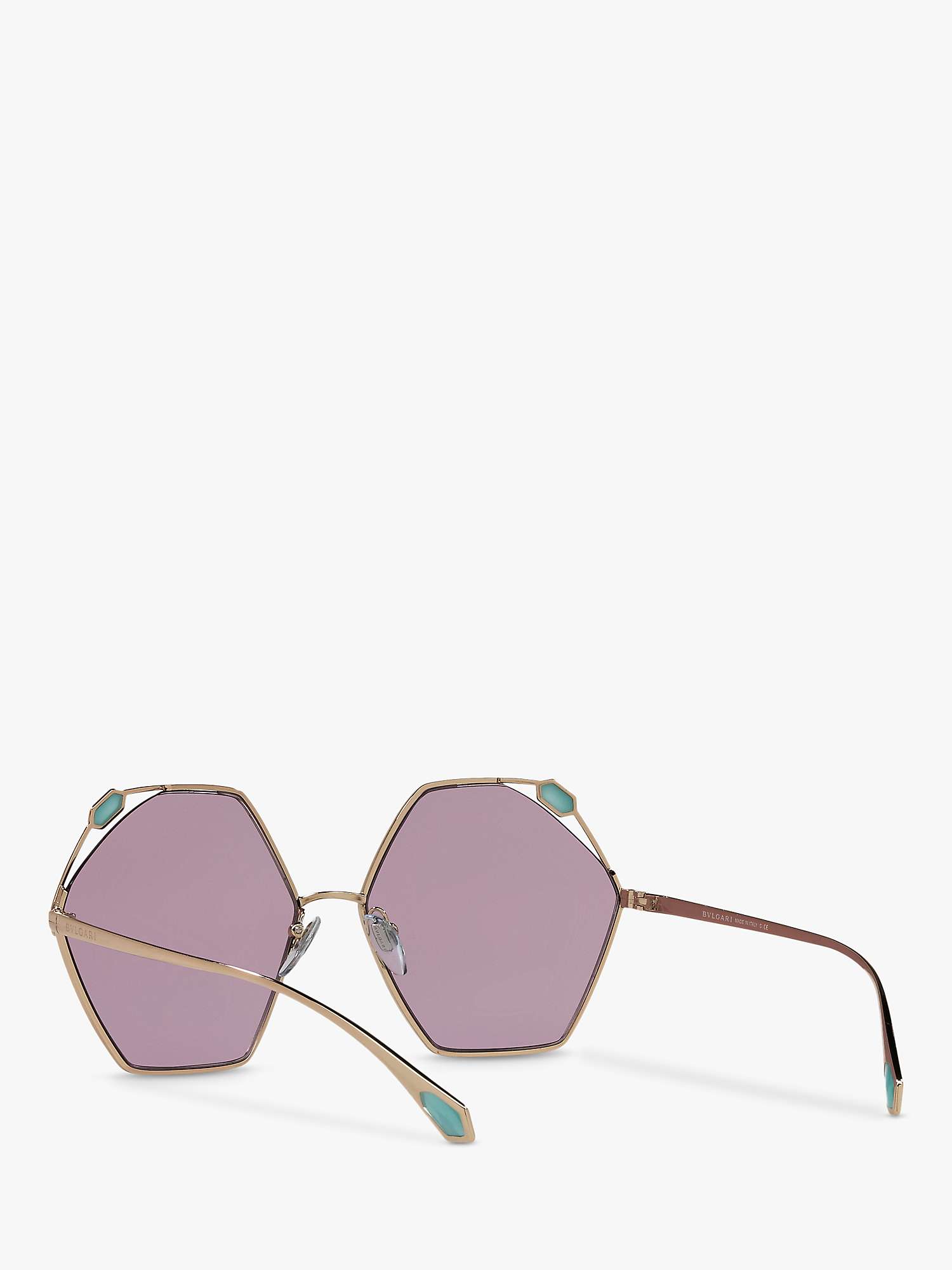 Buy BVLGARI BV6160 Women's Irregular Sunglasses, Gold/Pink Online at johnlewis.com