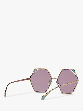 BVLGARI BV6160 Women's Irregular Sunglasses, Gold/Pink