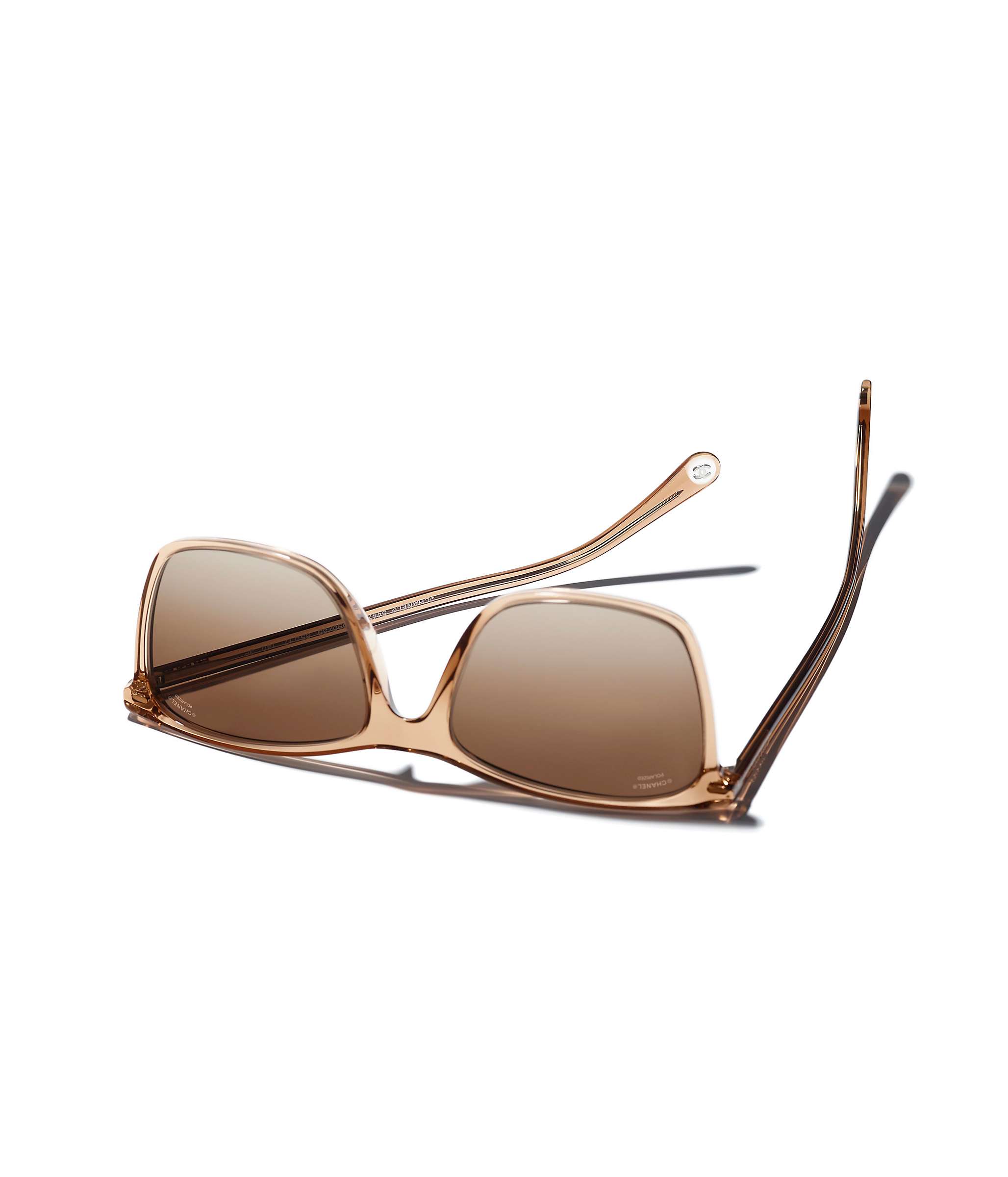 Buy CHANEL Rectangular Sunglasses CH5447 Light Brown/Brown Gradient Online at johnlewis.com
