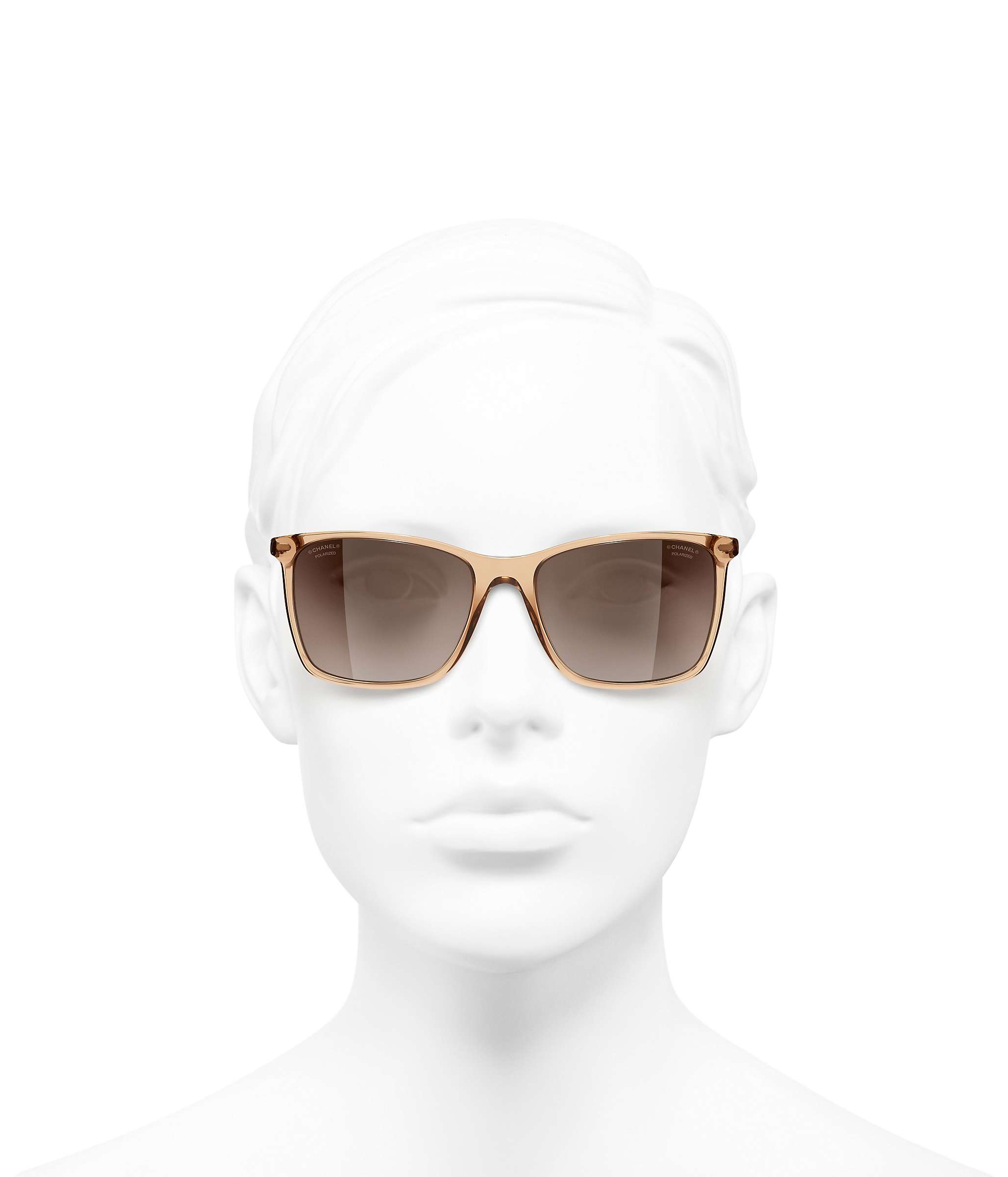 Buy CHANEL Rectangular Sunglasses CH5447 Light Brown/Brown Gradient Online at johnlewis.com