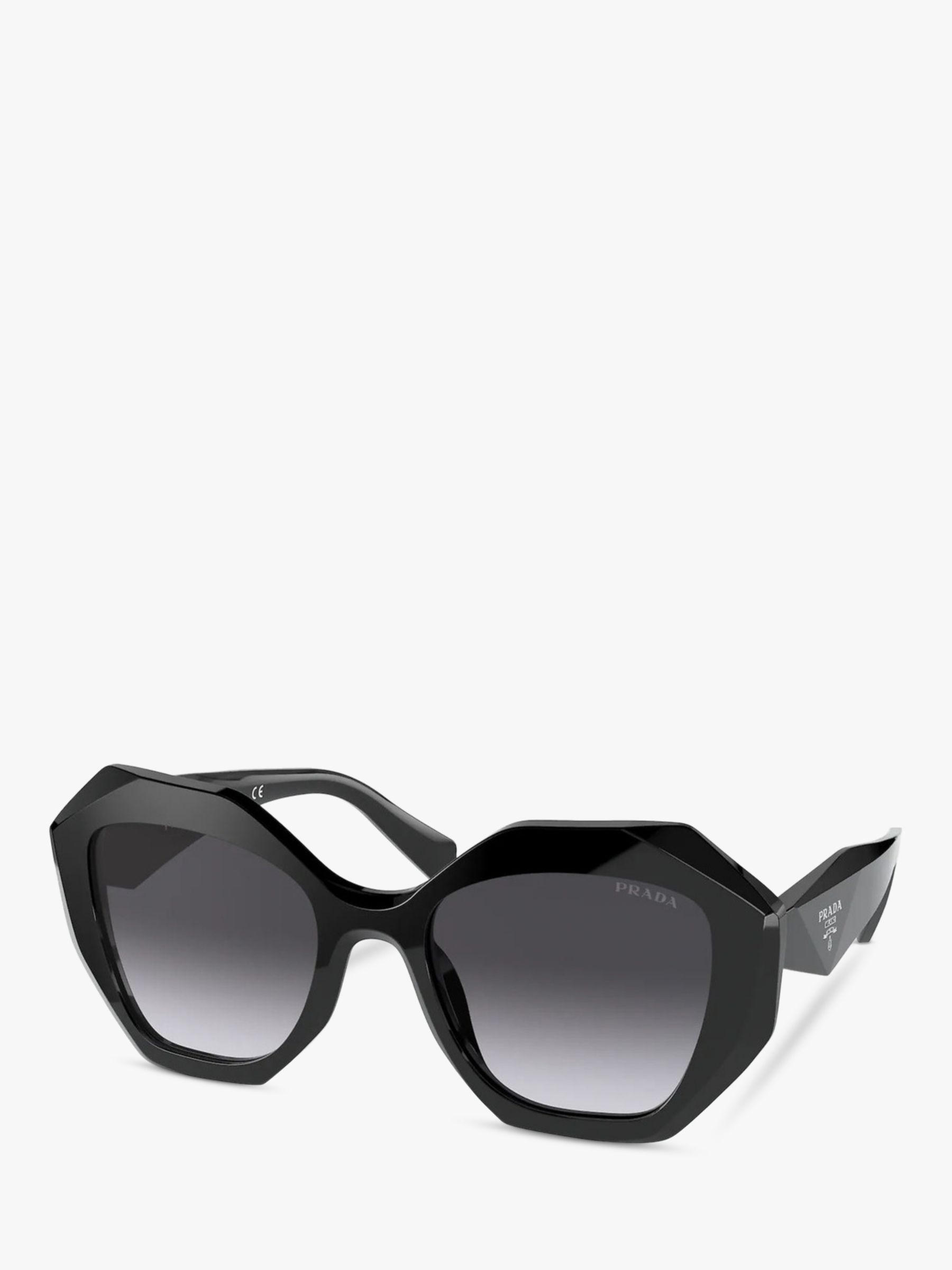 Prada PR 16WS Women's Irregular Shaped Sunglasses, Black/Black Gradient ...