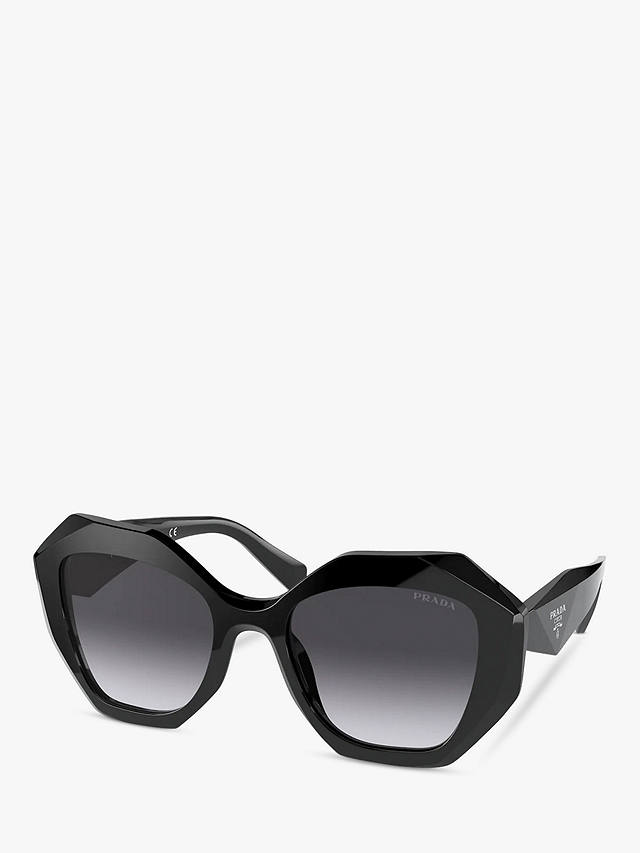 Prada PR 16WS Women's Irregular Shaped Sunglasses, Black/Black Gradient