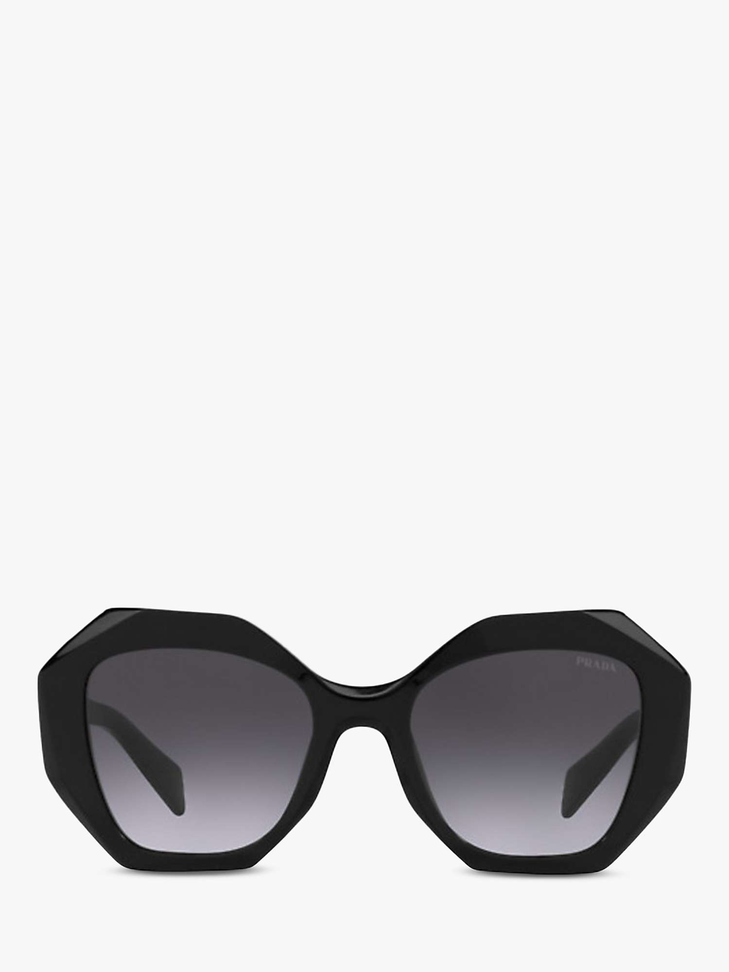 Prada PR 16WS Women's Irregular Shaped Sunglasses, Black/Black Gradient ...